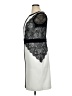 Joseph Ribkoff Color Block Damask Jacquard Solid White Cocktail Dress Size 14 - photo 5