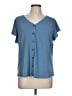 Fortune + Ivy Blue Short Sleeve Blouse Size L - photo 1
