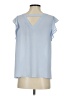 Ann Taylor LOFT 100% Polyester Blue Short Sleeve Blouse Size XS - photo 2