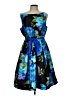 Eliza J 100% Polyester Print Blue Cocktail Dress Size 12 - photo 1