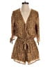 Blue Life Animal Print Brown Romper Size S - photo 1