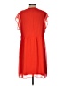 AB Studio 100% Polyester Solid Orange Red Casual Dress Size L - photo 2