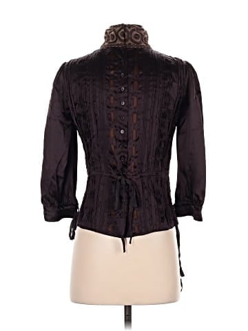 Malandrino 3/4 Sleeve Silk Top (view 2)