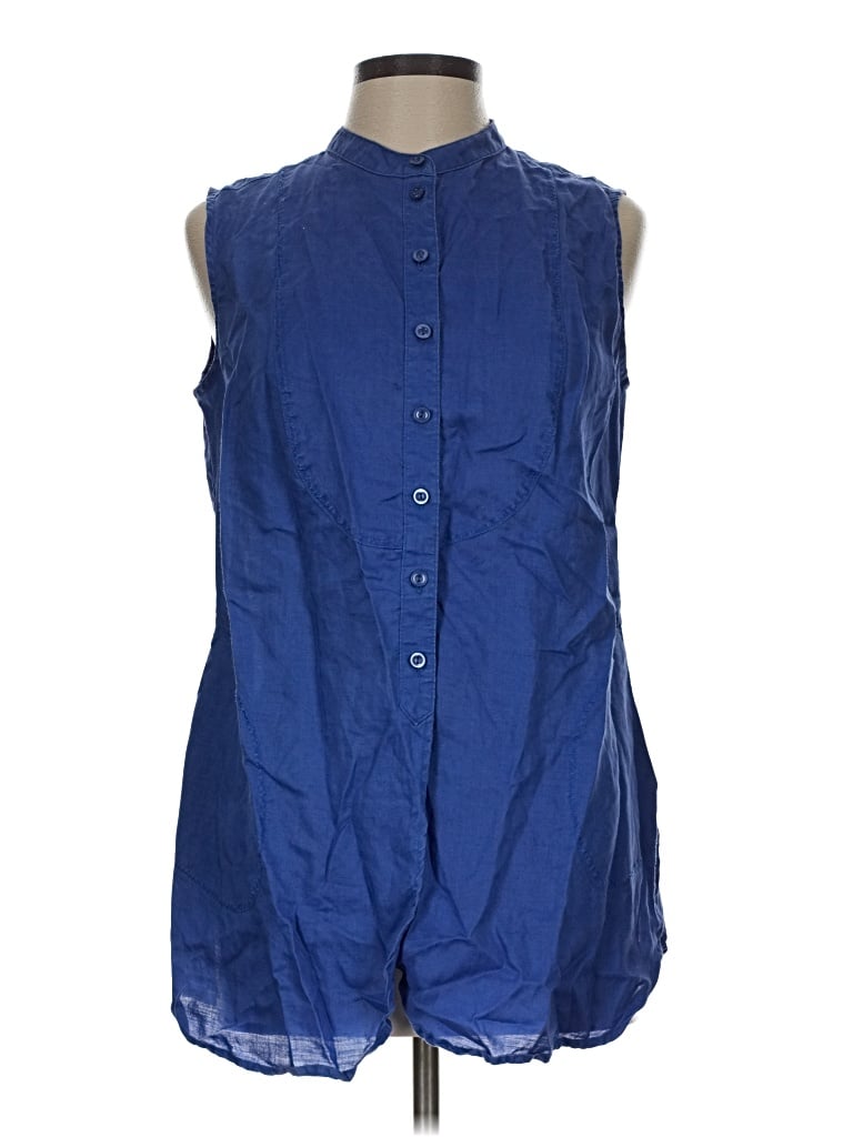 Pre-owned Clover Canyon Sleeveless Button Down Shirt In Blue