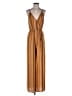 Unbranded 100% Polyester Stripes Brown Jumpsuit Size S (estimated) - photo 1