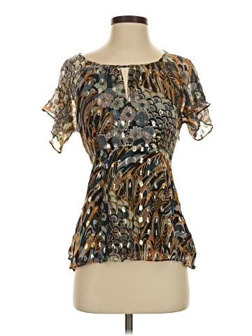 HD in Paris Short Sleeve Silk Top (view 1)