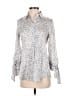 Banana Republic 100% Polyester Animal Print Silver Long Sleeve Blouse Size XS - photo 1