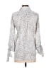 Banana Republic 100% Polyester Animal Print Silver Long Sleeve Blouse Size XS - photo 2