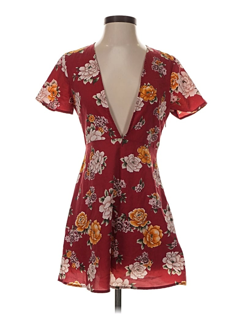 Pre-owned Forever 21 Casual Dress In Burgundy