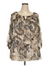 Sara Michelle 100% Polyester Tan 3/4 Sleeve Blouse Size 2X - photo 1