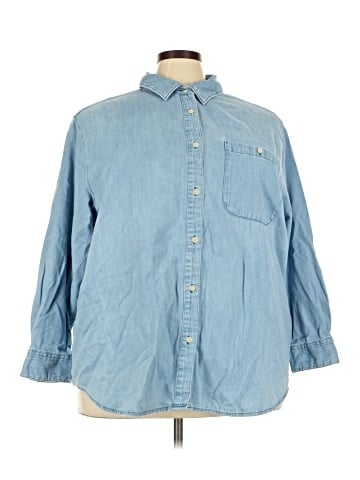 Lee 3/4 Sleeve Button-Down Shirt (view 1)