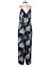 Ann Taylor LOFT Outlet 100% Polyester Floral Blue Jumpsuit Size 0 - photo 1