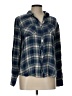 Maurices 100% Rayon Plaid Blue Long Sleeve Button-Down Shirt Size L - photo 1