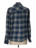 Maurices 100% Rayon Plaid Blue Long Sleeve Button-Down Shirt Size L - photo 2