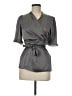 BCBGMAXAZRIA Gray Short Sleeve Blouse Size M - photo 1