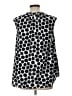 Merona Polka Dots Black Sleeveless Button-Down Shirt Size L - photo 2