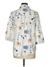 Lomon 100% Polyester Floral Ivory 3/4 Sleeve Blouse Size M - photo 2