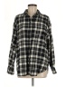 Gap 100% Cotton Plaid Black Long Sleeve Button-Down Shirt Size M - photo 1