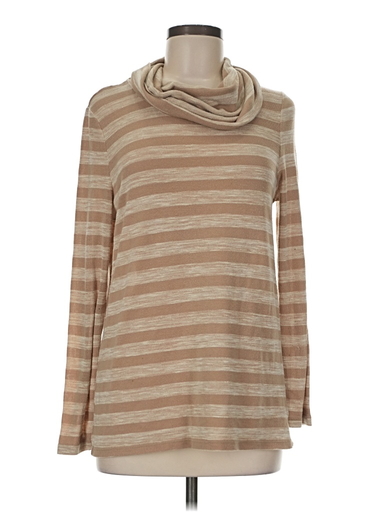 Pre-owned Faded Glory Long Sleeve Turtleneck In Brown