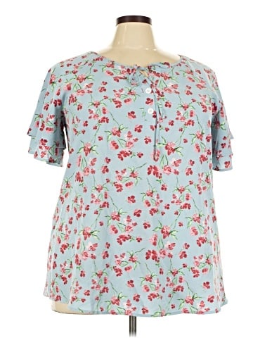 BLOOMCHIC Short Sleeve Blouse (view 1)