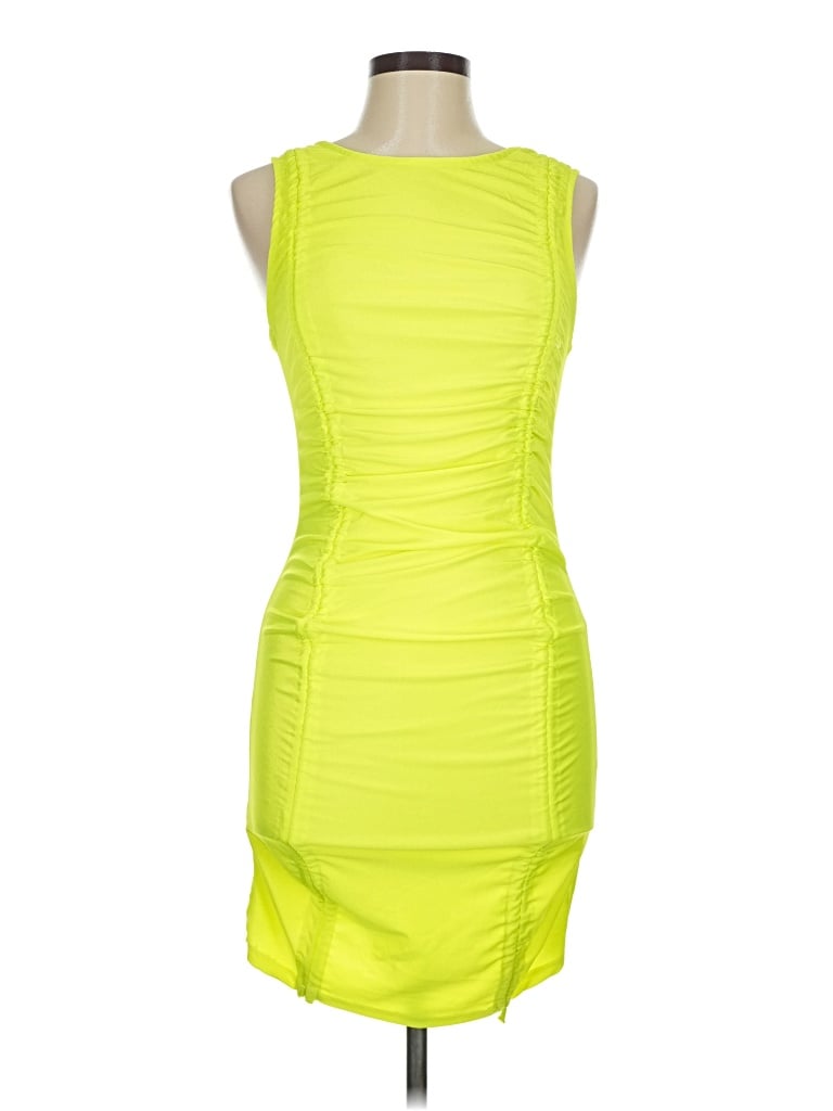 Pre-owned Iris Cocktail Dress In Yellow