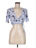 Lush 100% Rayon Blue Short Sleeve Blouse Size M - photo 1