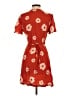 Lush 100% Rayon Floral Red Casual Dress Size S - photo 2