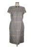 Escada Houndstooth Checkered-gingham Plaid Tweed Black Gray Cocktail Dress Size EU 42 / US 12 - photo 1