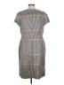 Escada Houndstooth Checkered-gingham Plaid Tweed Black Gray Cocktail Dress Size EU 42 / US 12 - photo 2