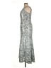 Alex Evenings Metallic Floral Solid Silver Cocktail Dress Size 14 Petite - photo 5