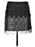 Free People Damask Jacquard Marled Snake Print Tweed Silver Formal Skirt Size 4 - photo 1