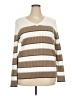 Karen Scott 100% Cotton Stripes Tan Pullover Sweater Size XXL - photo 1