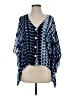 Shein 100% Polyester Blue 3/4 Sleeve Blouse Size 4 - photo 1
