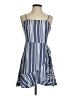 Express 100% Rayon Stripes Blue Casual Dress Size S - photo 1