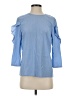 J. McLaughlin Blue 3/4 Sleeve Blouse Size S - photo 1