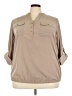 Lane Bryant 100% Polyester Tan 3/4 Sleeve Blouse Size 22 (5) - photo 1