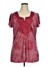 One World Burgundy Short Sleeve Blouse Size 1X - photo 1