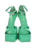 Azalea Wang Color Block Green Sandals Size 8 1/2 - photo 2