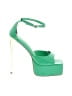 Azalea Wang Color Block Green Sandals Size 8 1/2 - photo 1