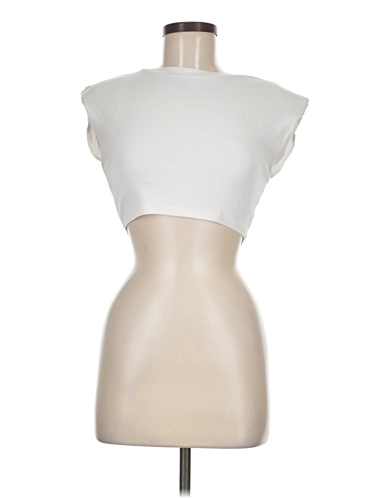 Pre-owned Zara Sleeveless T-shirt In Ivory