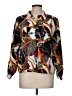 Impressions Print Black Long Sleeve Blouse Size M (estimated) - photo 1