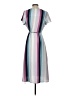 Leith 100% Polyester Stripes Gray Casual Dress Size S - photo 2