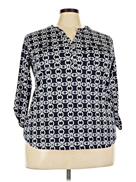 Ny Collection 3/4 Sleeve Button Down Shirt