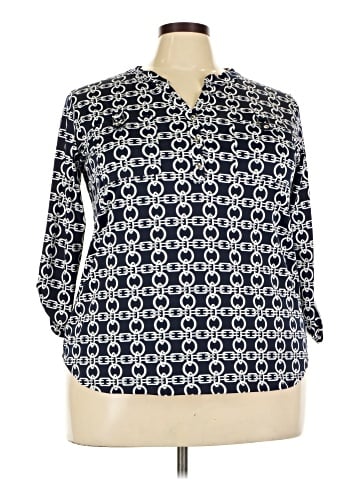 NY Collection 3/4 Sleeve Button-Down Shirt (view 1)