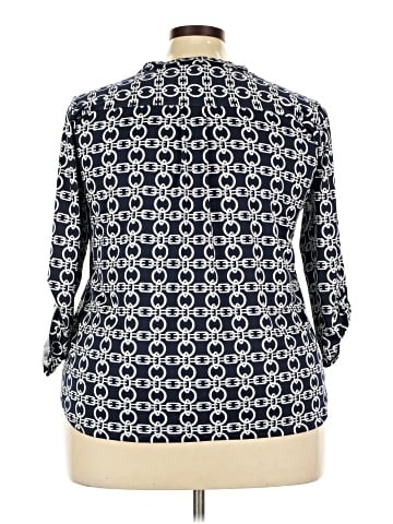 NY Collection 3/4 Sleeve Button-Down Shirt (view 2)
