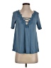 Topshop Blue Short Sleeve Blouse Size 4 - photo 1