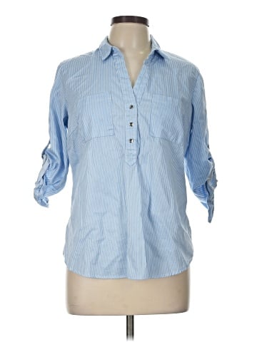 New York & Company 3/4 Sleeve Button-Down Shirt (view 1)