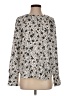 Ann Taylor 100% Polyester Silver Black Long Sleeve Blouse Size M - photo 1