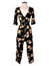 Unbranded 100% Viscose Floral Black Jumpsuit Size 2 - photo 1