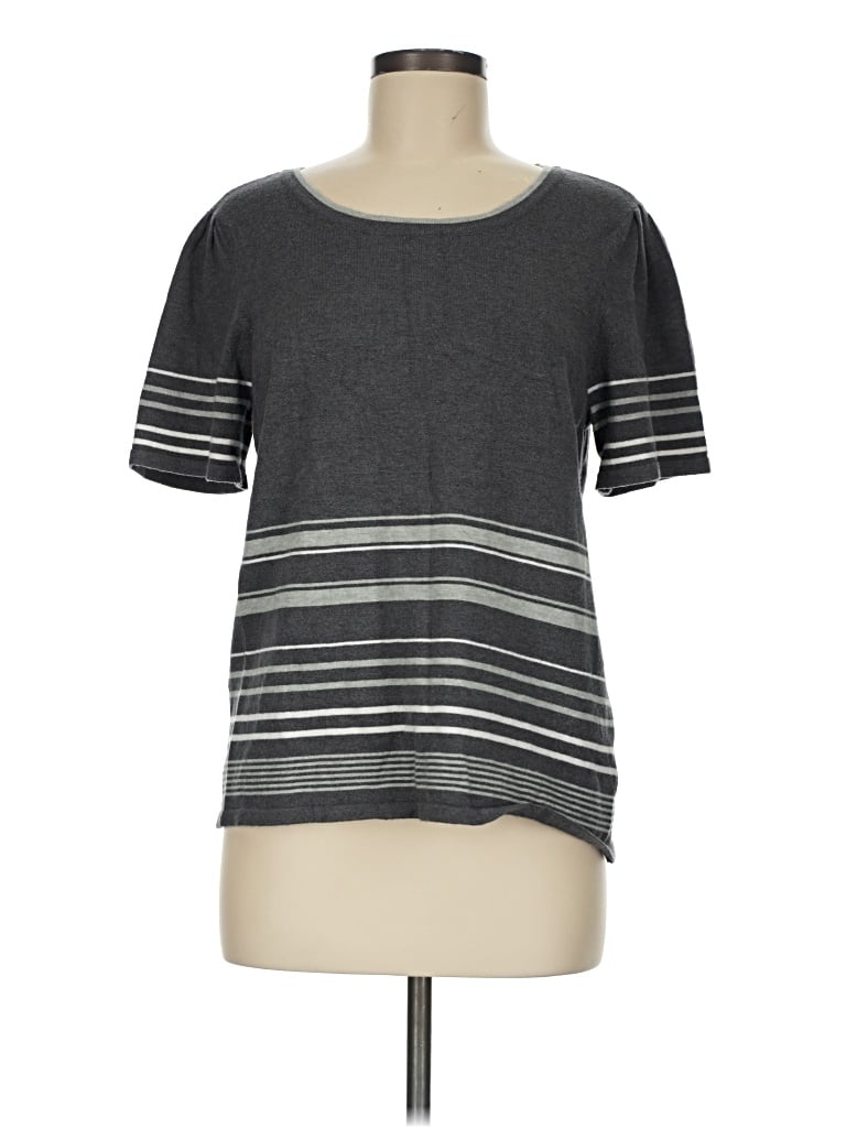 Pre-owned Liz Claiborne Short Sleeve T-shirt In Gray